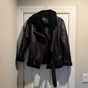 Adrienne Vittadini Black Leather Jacket